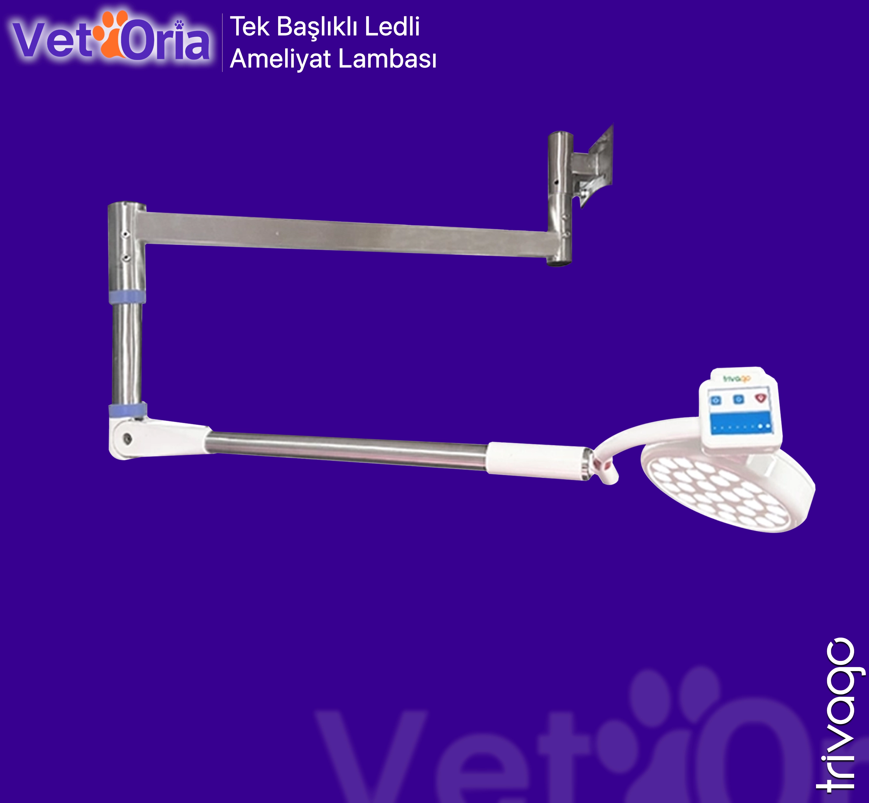                    Tek Başlıklı Duvara Monte Ameliyat Lambası